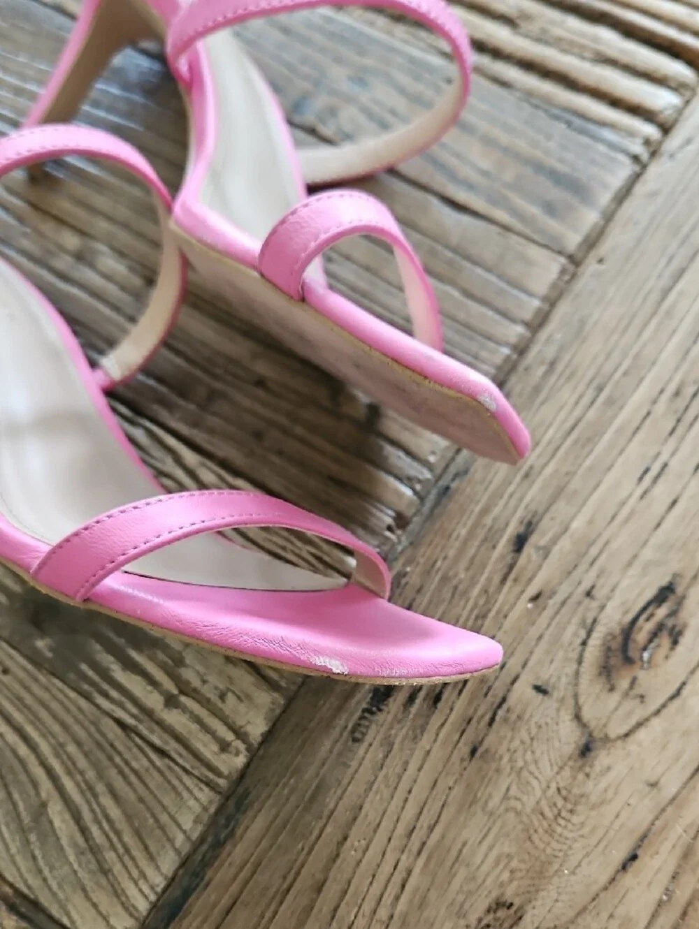 BCBGeneration Hot Pink Double-Strap Square-Toe Heels